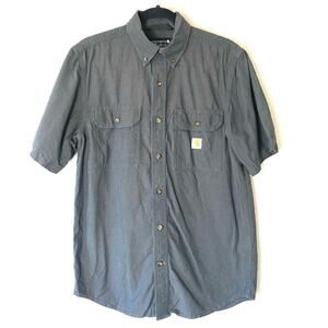 Carhartt Grey Loose Fit Button Up Casual Work Shirt Size Small